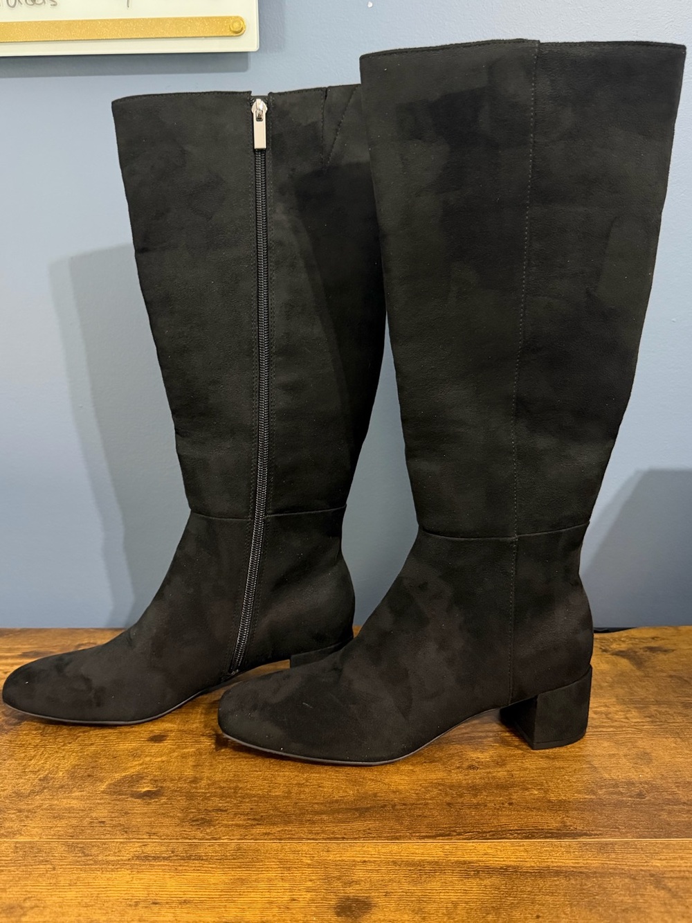NEW Bandolino Womens Addyson Tall Wde Calf Block Heel, Black Boots, Size 8
